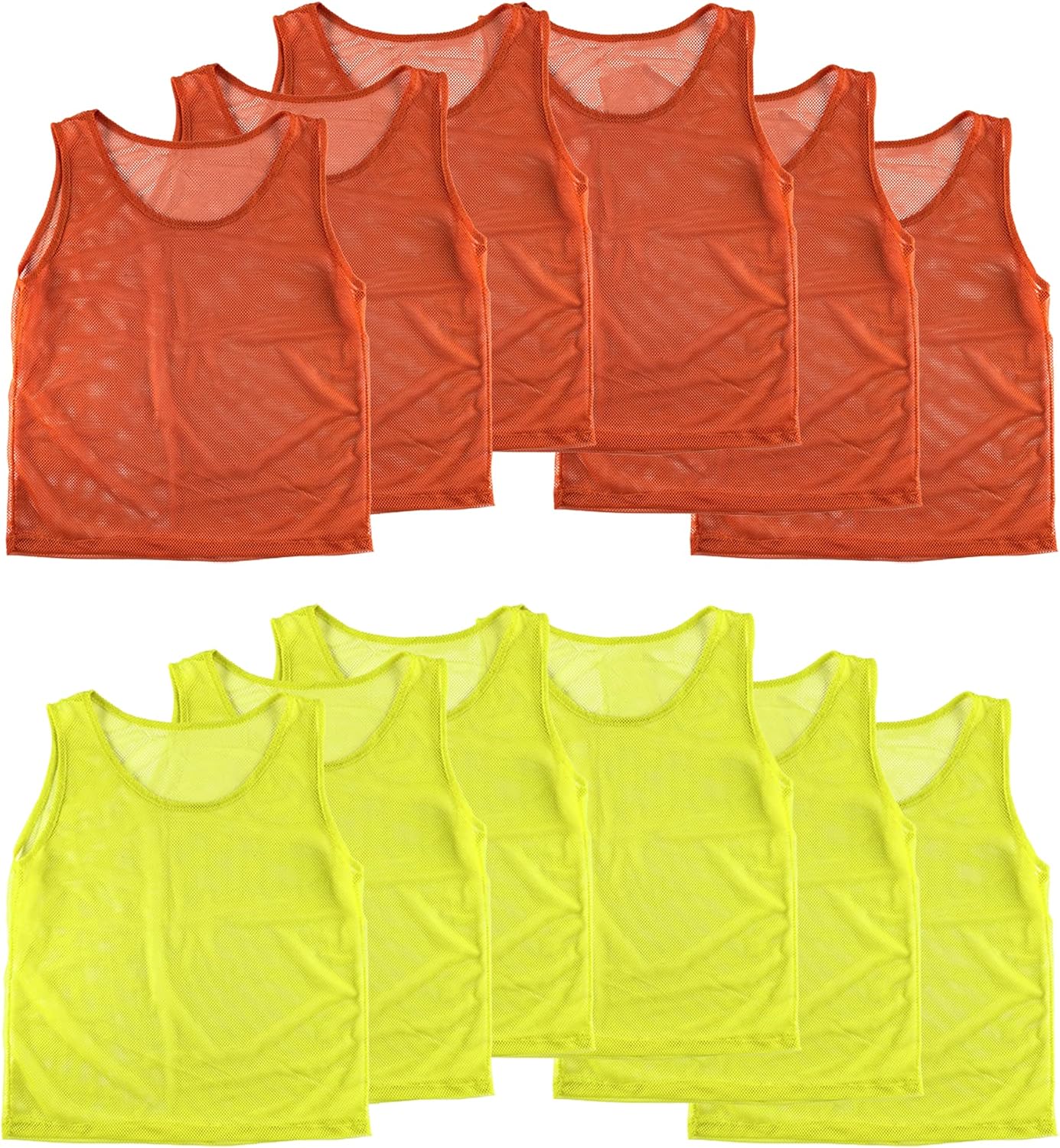Super Z Outlet Nylon Mesh Scrimmage Team Practice Vests Pinnies Jerseys for Children Youth Sports Soccer, Volleyball, Football, Basketball (12 Jerseys) : Sports & Outdoors