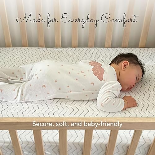 Miniatura 5 de Guava Lotus - Juego de 2 sábanas bajeras de viaje para cuna, 100 % algodón orgánico, para el patio de juegos de bebé y colchón para cuna, tejido de