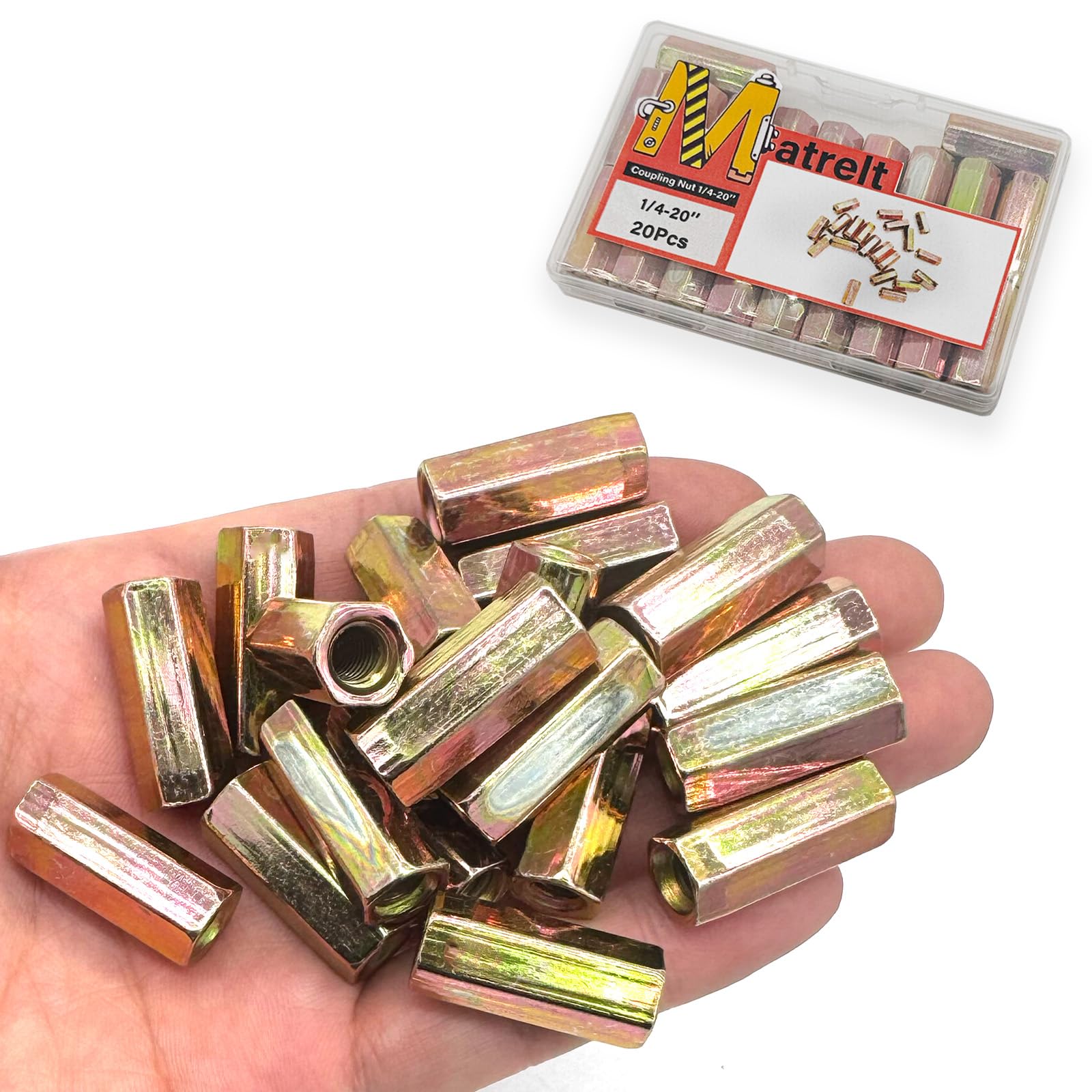 1/4"-20 Coupling Nuts - 20 Pack, Zinc Plated -15