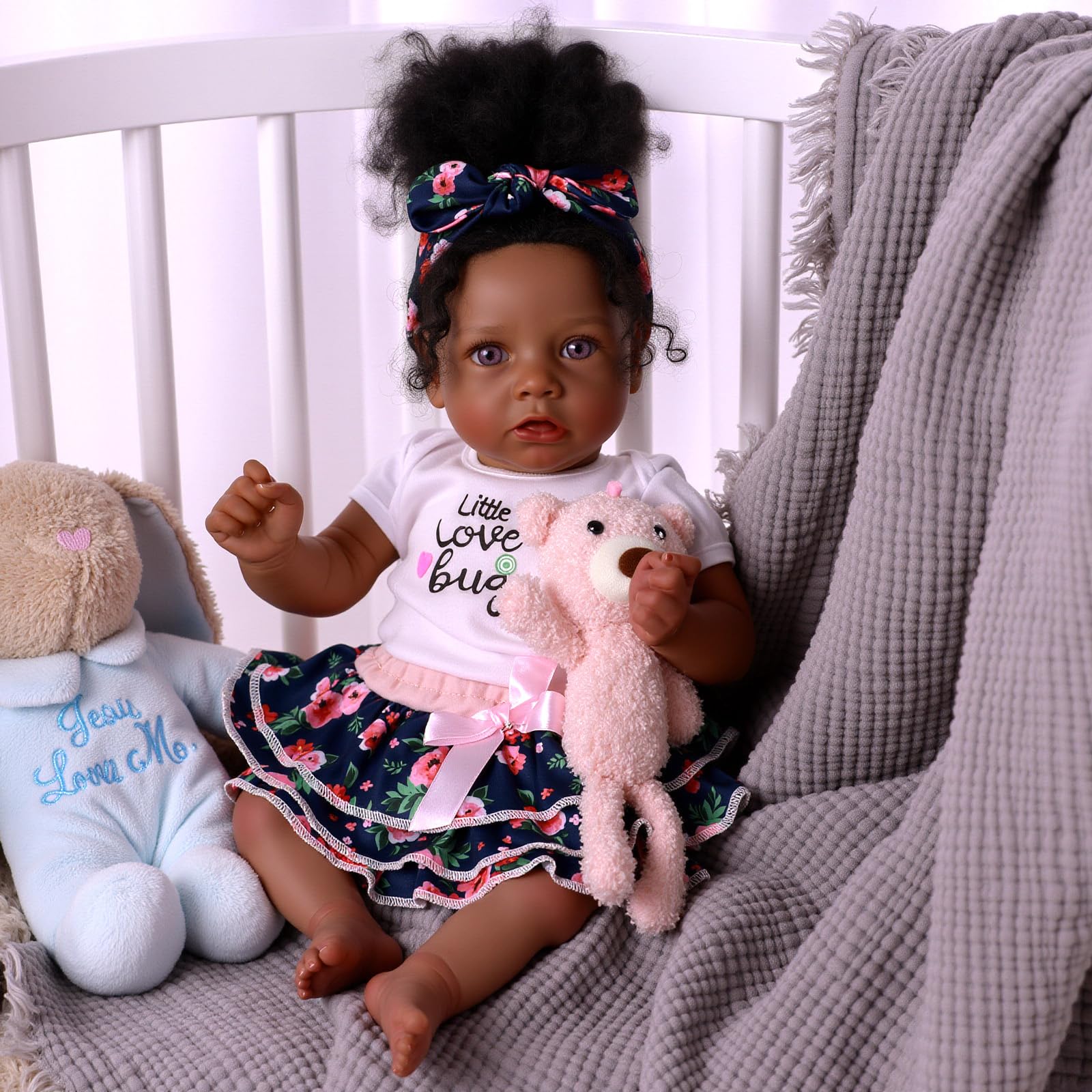 Babeside Reborn Baby Dolls Black Girl 20 Inch Realistic Black