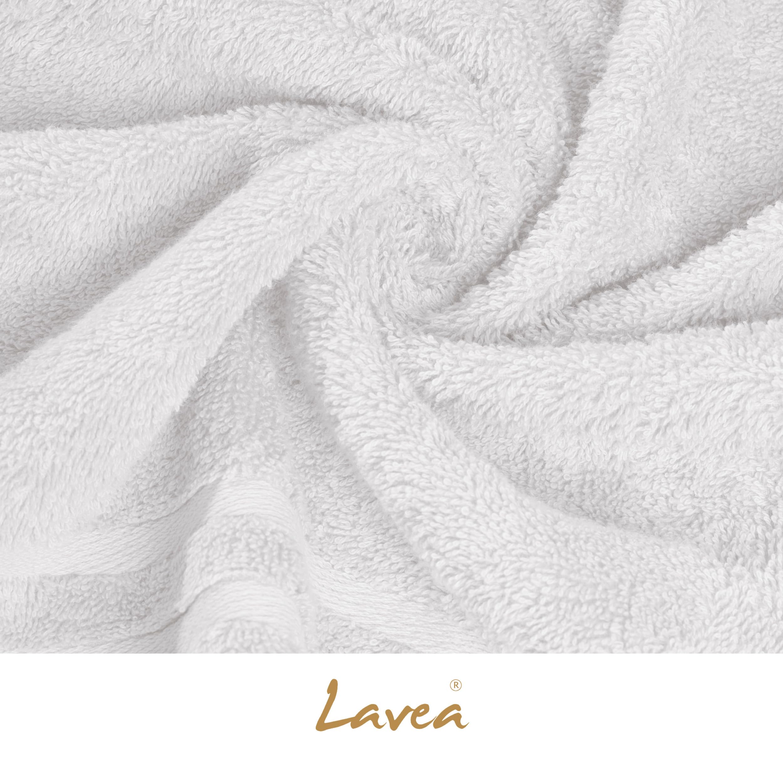 Lavea® Juego de 20 Toallas de Lavabo 30x30 cm de Rizo 200% Algodón - Suaves y Absorbentes – Toallas para lavarse la Cara – Ideales para Casa, Hotel y SPA – Blanco