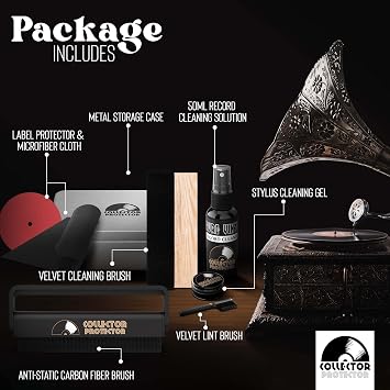 Vinyl Record Cleaning Kit with Brush, Cleaner & Stylus Cleaning Gel