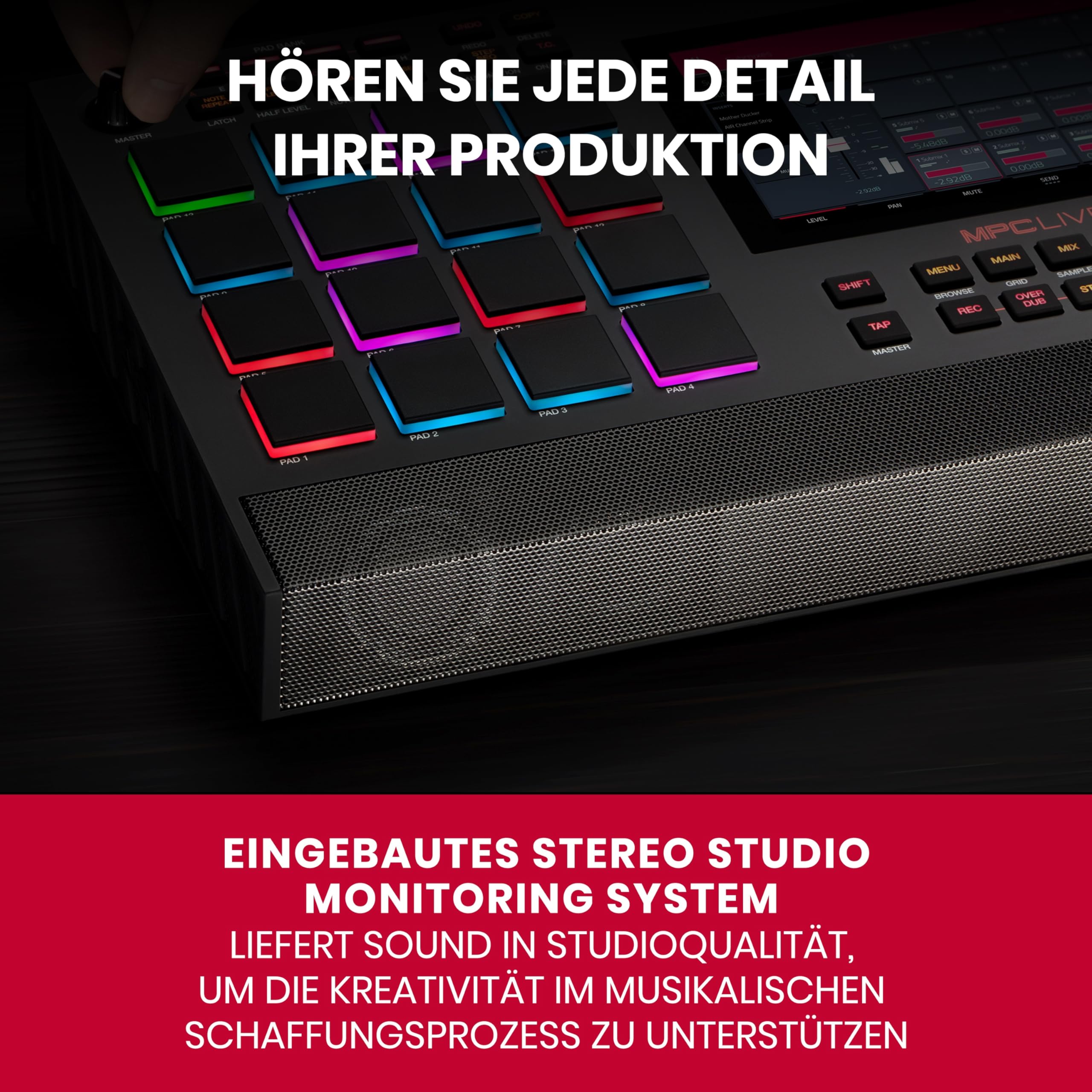 Akai Professional MPC Live II - Batteriebetriebene Drum Machine, Sampler und Beat Maker mit Lautsprechern, Drum Pads, Synth Engines, Touch Display und Native Instruments Integration