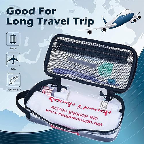 Miniatura 7 de Rough Enough Bolsa de aseo transparente aprobada por la TSA estuche para cepillo de dientes de viaje kit de afeitado bolsa organizadora para hombres