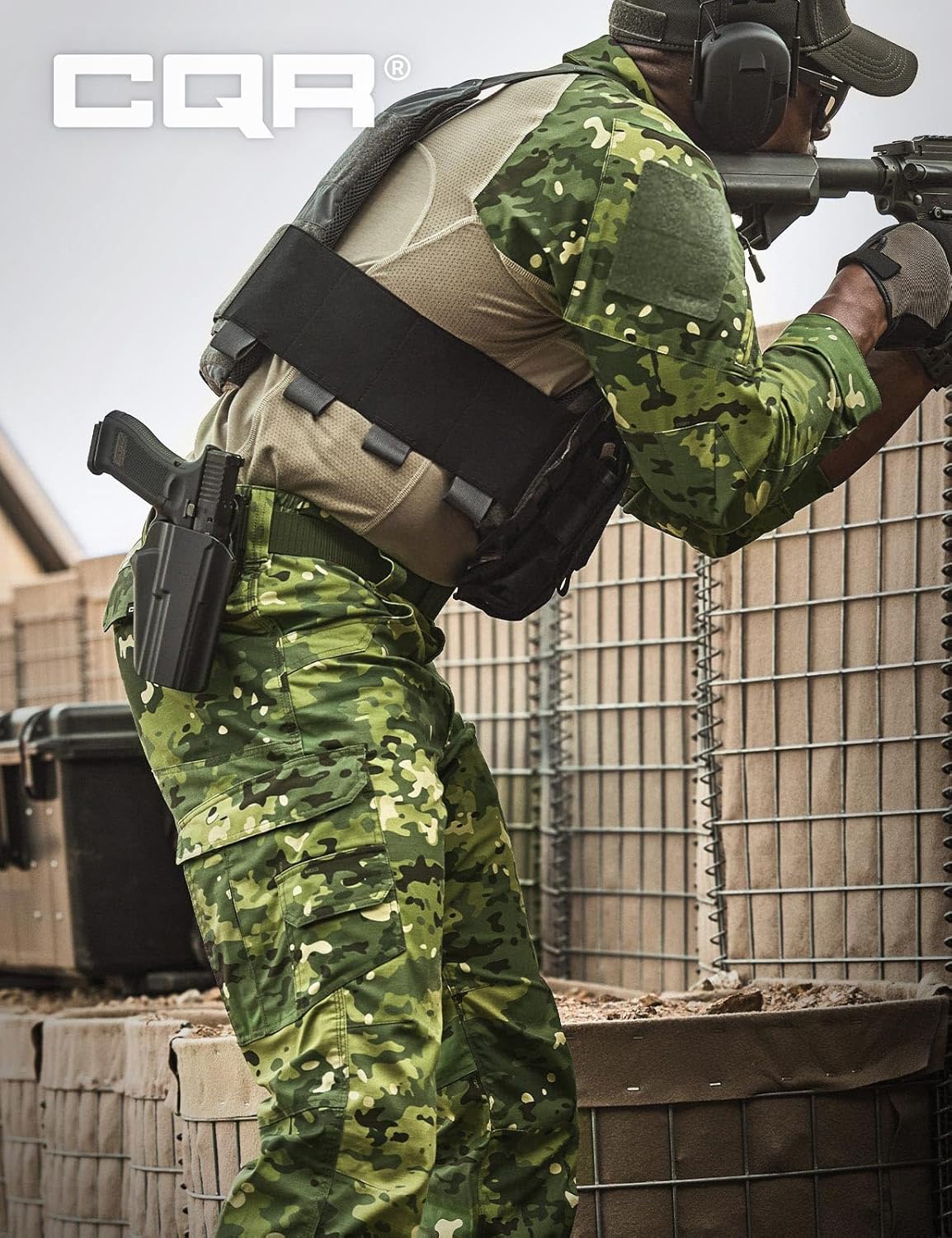 CQR Men's Utility Flex Cargo Pants, Classic-Fit Casual Stretch Work Pants, Water Resistant Lightweight Tactical Hiking Pants - Image 3