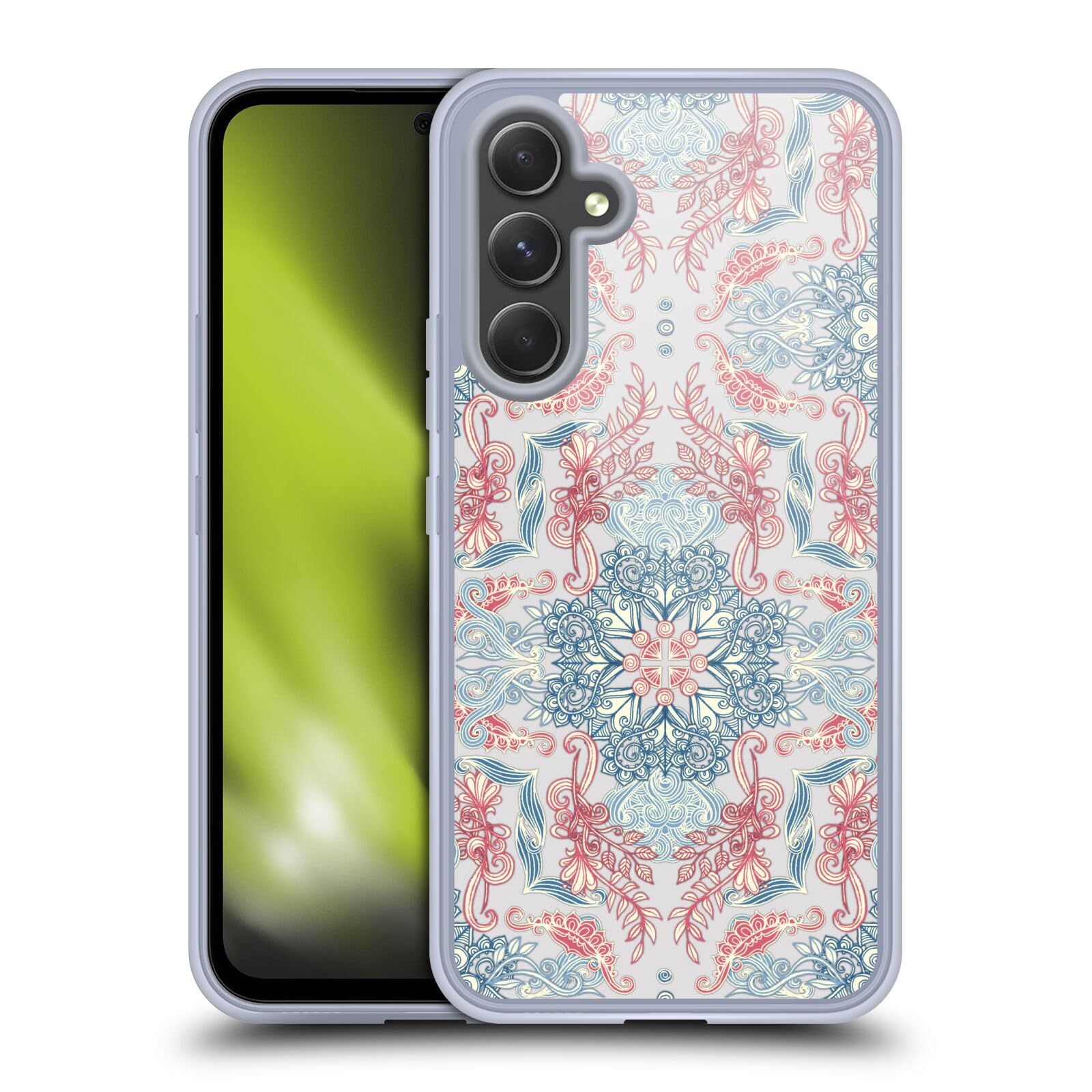 Head Case Designs Officially Licensed Micklyn Le Feuvre Fancy Soft Blue Mandala Gel Case [Military Grade Protection] Compatible with Samsung Galaxy A54 5G