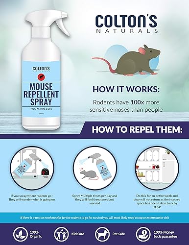 Miniatura 2 de Colton's Naturals Repelente de ratones, 32 onzas, aerosol repelente de ratones, aceite de menta 100% natural para repeler ratones, repelente de