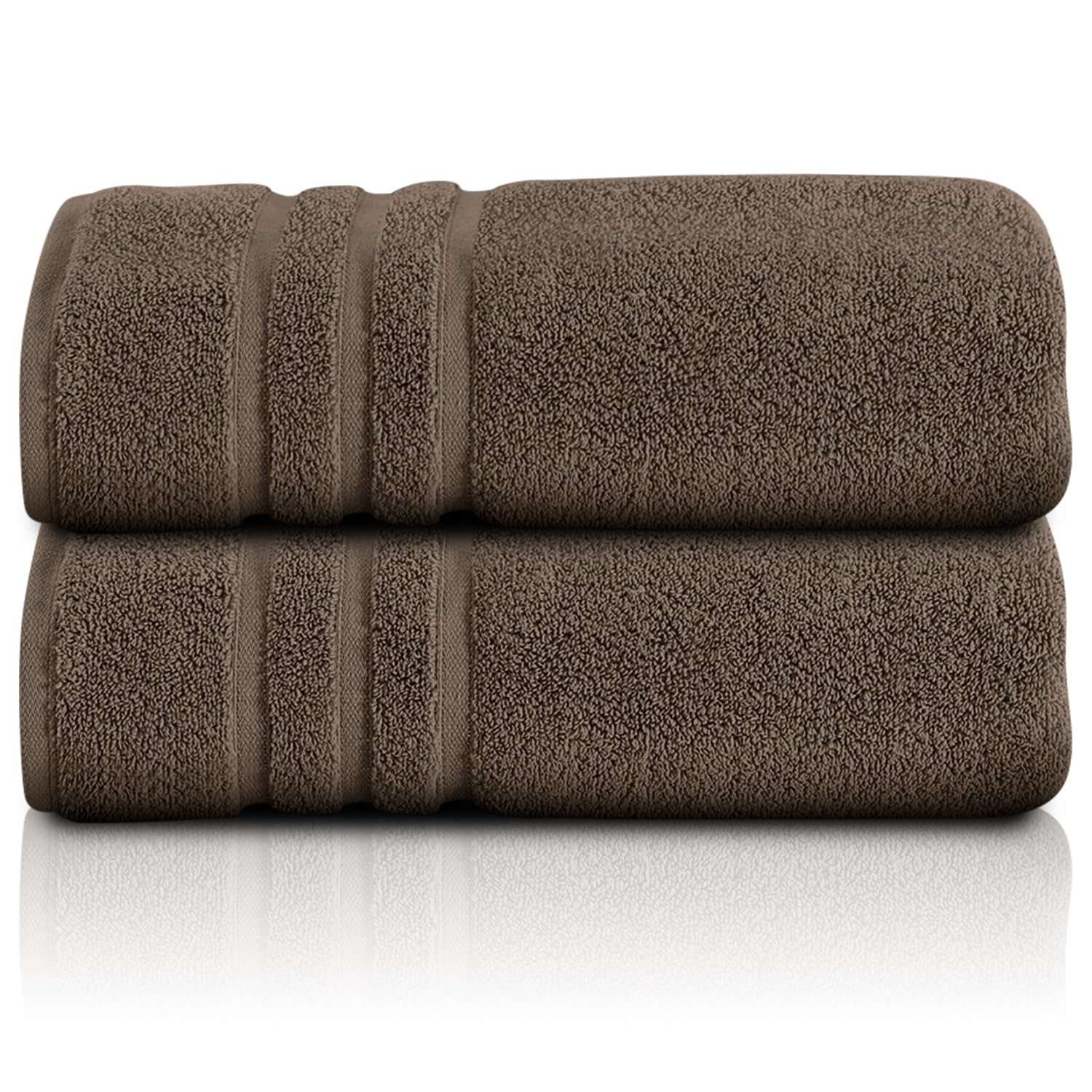 Gc Gaveno Cavailia Cocoa Egyptian Cotton Towel Set (70X120 Cm) - 2 Piece Fast Drying Large Bath Towels - Highly Water Absorbent Towels For Bathroom - Easycare - Super Soft