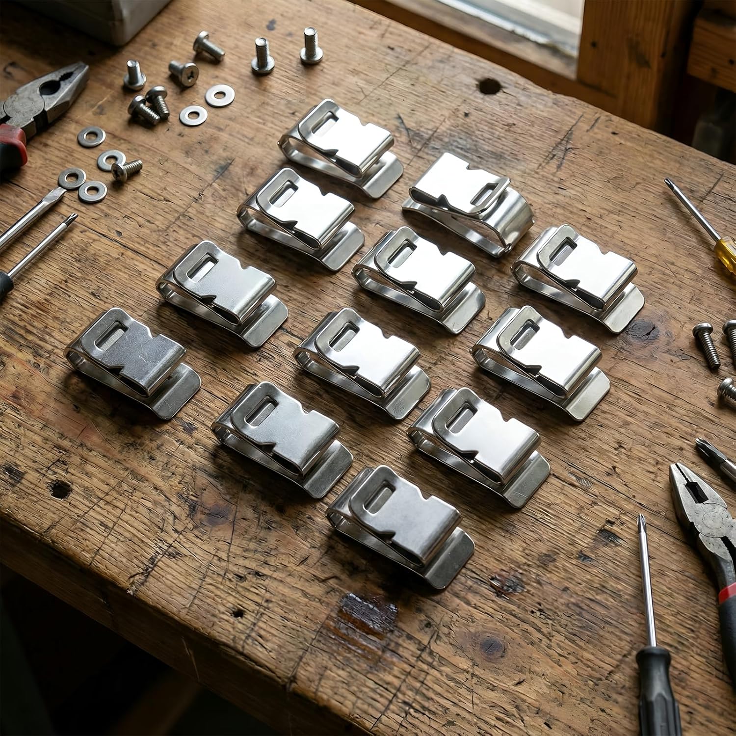 500-PACK SUS304 Wire Cable Clips, S Wire Management Clips for (1) 12-Gauge USE-2 to (2) 10-Gauge PV-1000V Wires, Fits Solar Frame LED Lights on Roofs Fencing Trailer