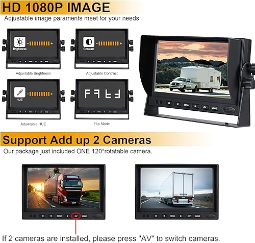 Miniatura 4 de Cámara de respaldo para caravana, HD 1080P cámara trasera con cámara de respaldo con monitor de 7 pulgadas para caravana, camión, remolque,