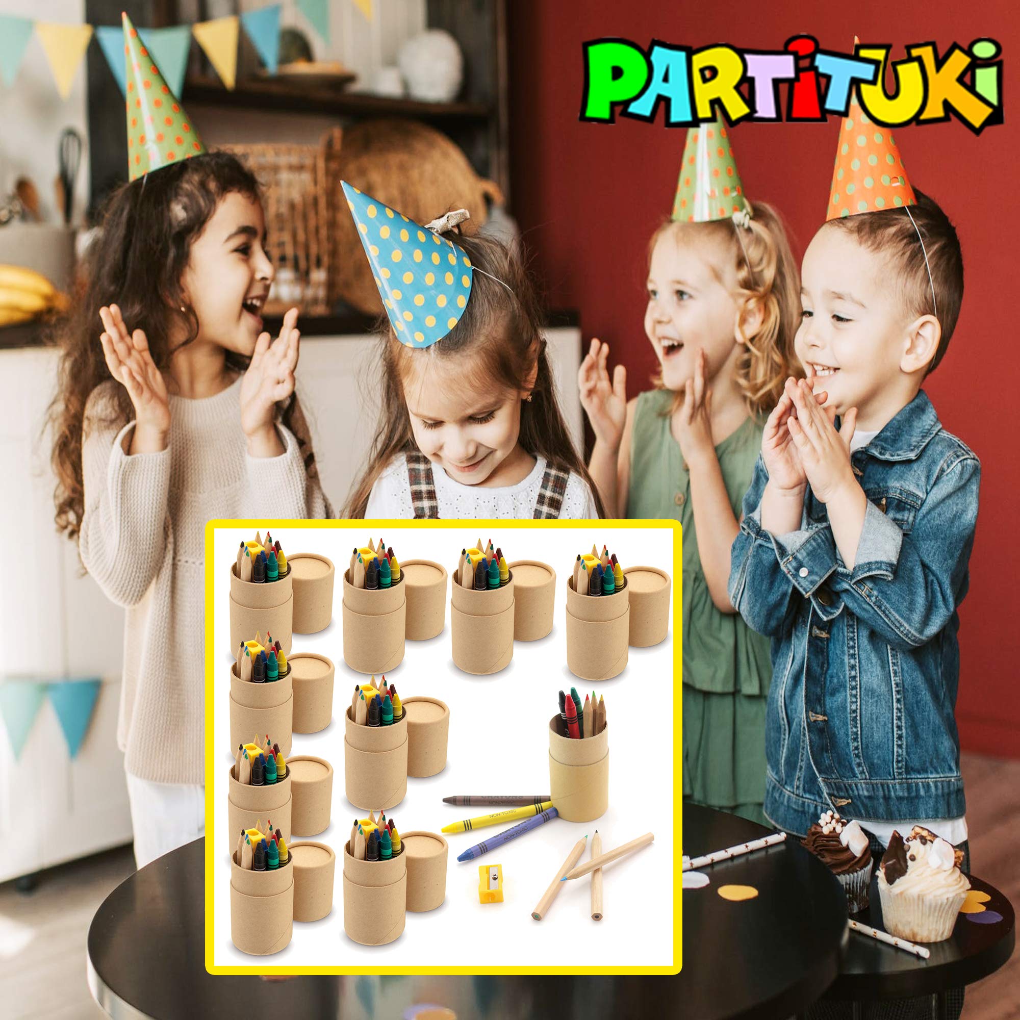 30 Sets De Cires à Colorier - 6 Crayons Par Set Pour Fêtes D'Enfants Et Cadeaux