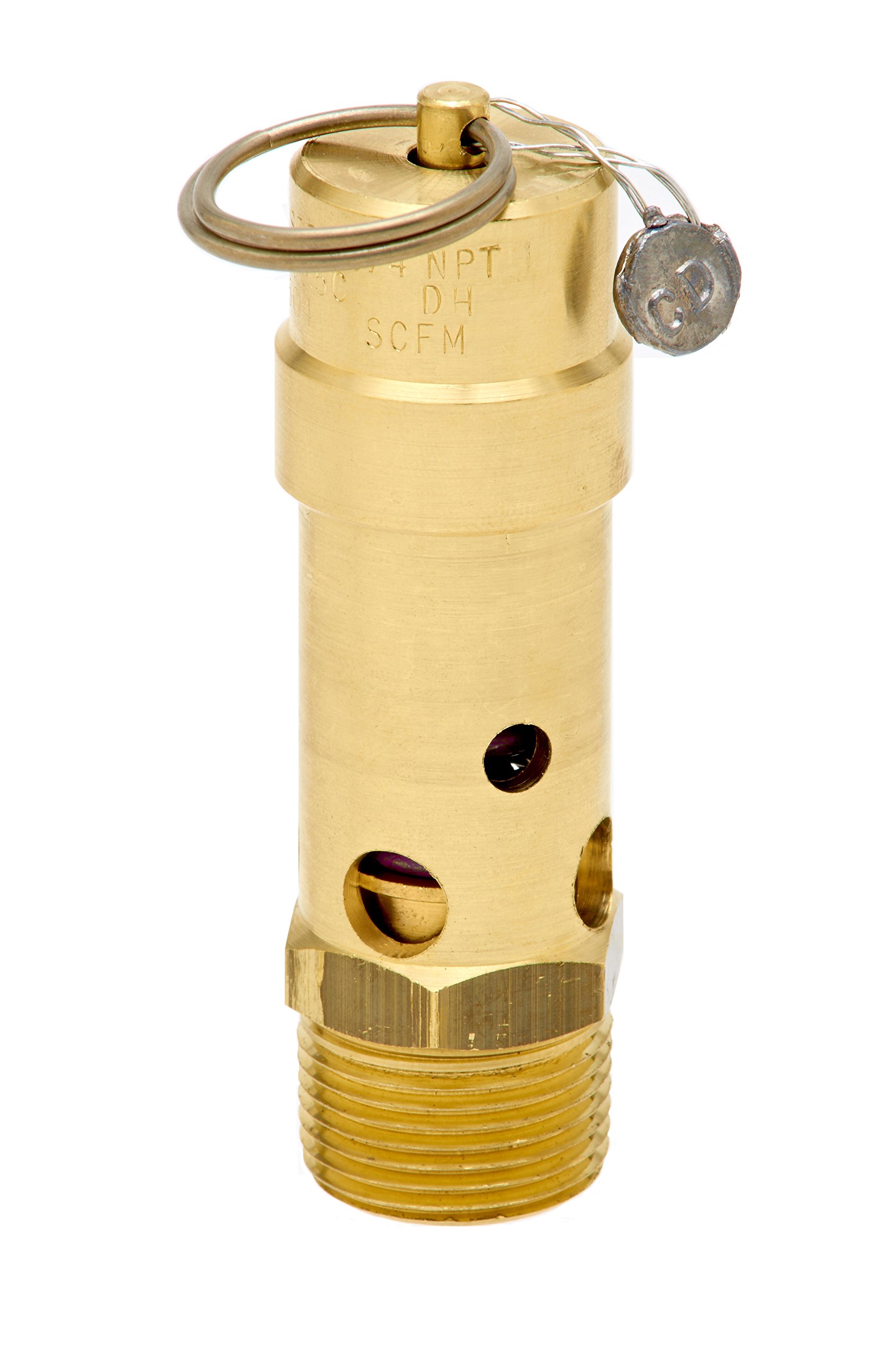 Control Devices SB75-0A150 SB Series Brass Soft Seat ASME Safety Valve, 150 psi Set Pressure, 3/4 Male NPT