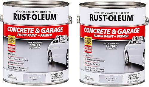 Vista 32 de Rust-Oleum 320202-2PK - Capa de acabado transparente para concreto y garaje, galón, transparente brillante, paquete de 2 Claro