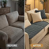 Vista 7 de Smiry Funda para Sofá para Perros Lavable, Funda Antideslizante Difusa para Sofá de Mascotas para Sofá de 3 Cojines Apta para Mascotas, Protector