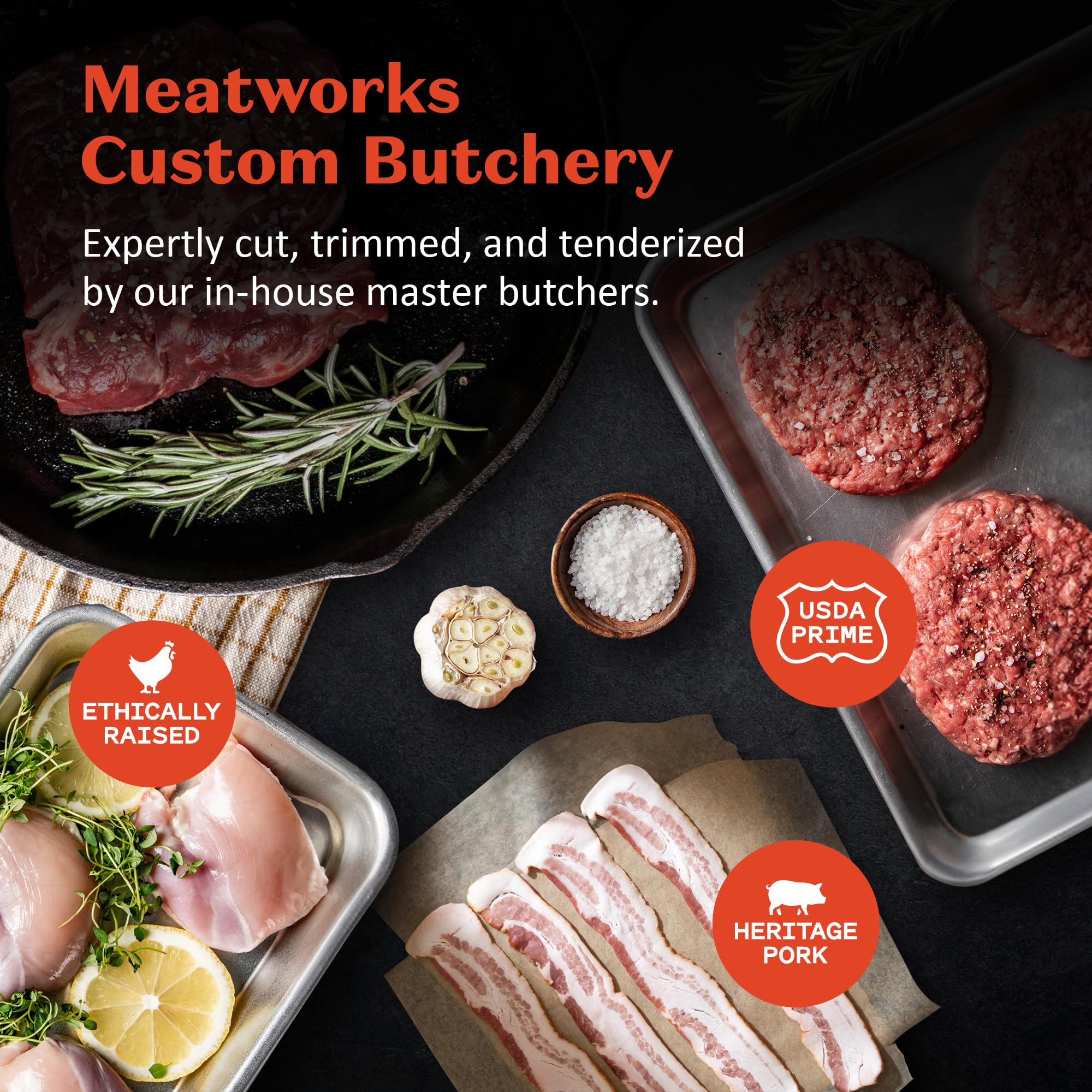 MeatWorks Chef's Variety Meat Package | 16 Items: Air-Chilled Chicken Breasts & Thighs, Bacon, Ground Beef, Steak Sirloin Tips, Fajita Strips & Chuck Roast | Ideal Gift For Boyfriends, Hustbands, Dads | USDA Prime Beef - 4