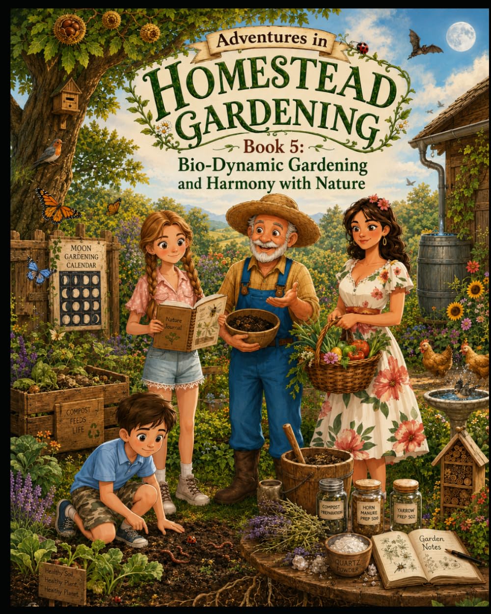 Bio-Dynamic Gardening and Harmony with Nature: A Children’s Storybook Adventure About Moon Phases, Biodynamic Gardening, Seasons, and Nature’s Rhythms (Young Adventures in Homestead Gardening)