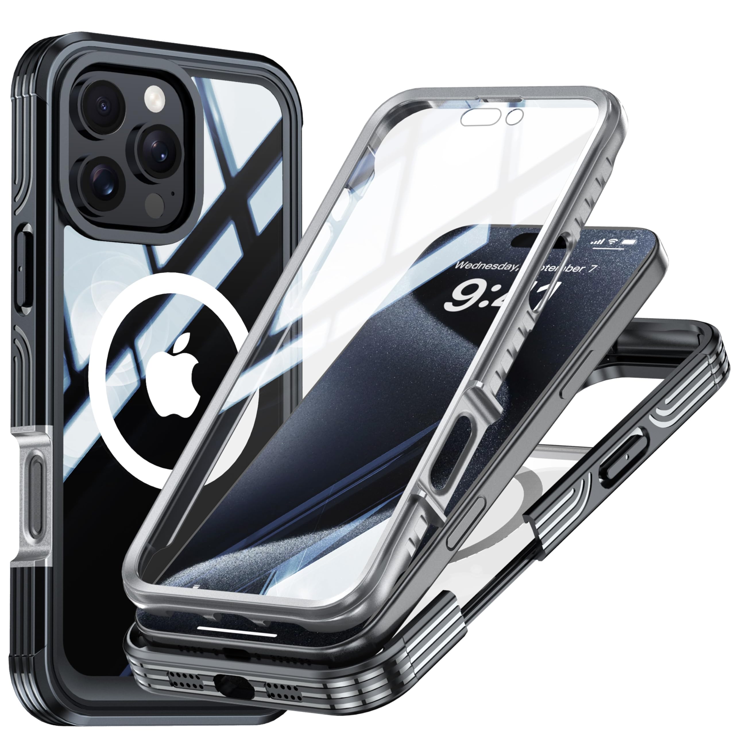 Amazon.co.jp: iPhone 16 Pro ケース MagSafe対応 全面カバー 両面 
