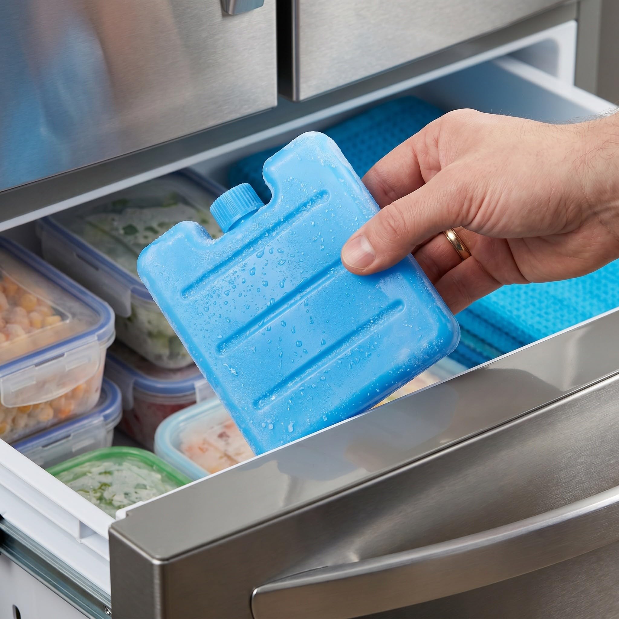 Kisangel 10 Blocs de Glace réutilisables : Pains de Glace pour rafraîchisseur d'air – Blocs de congélation Portables – 7,6 cm x 8 cm pour Ventilateur de climatiseur et boîtes à Lunch