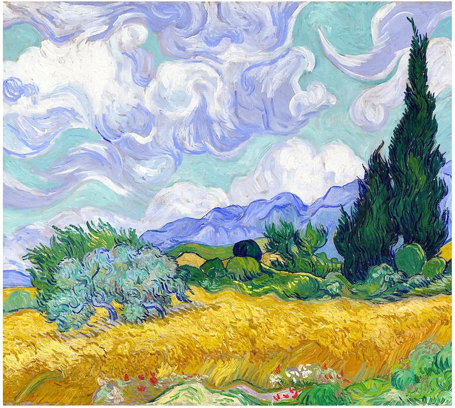 CafePress Van Gogh Wheat Fields Decorative Fabric Shower Curtain