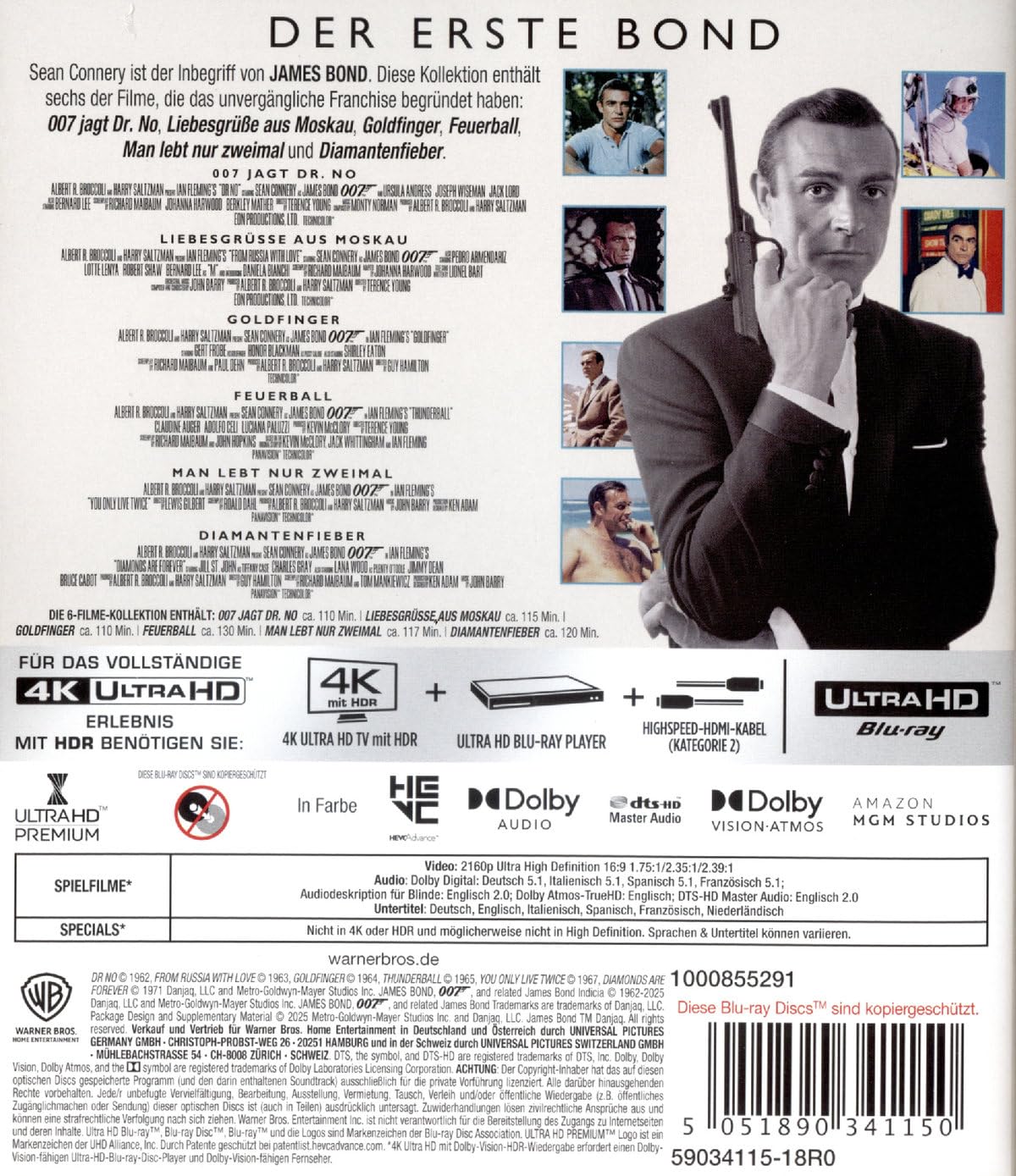 James Bond: Sean Connery 6-Film Collection (6 4K Ultra HD)