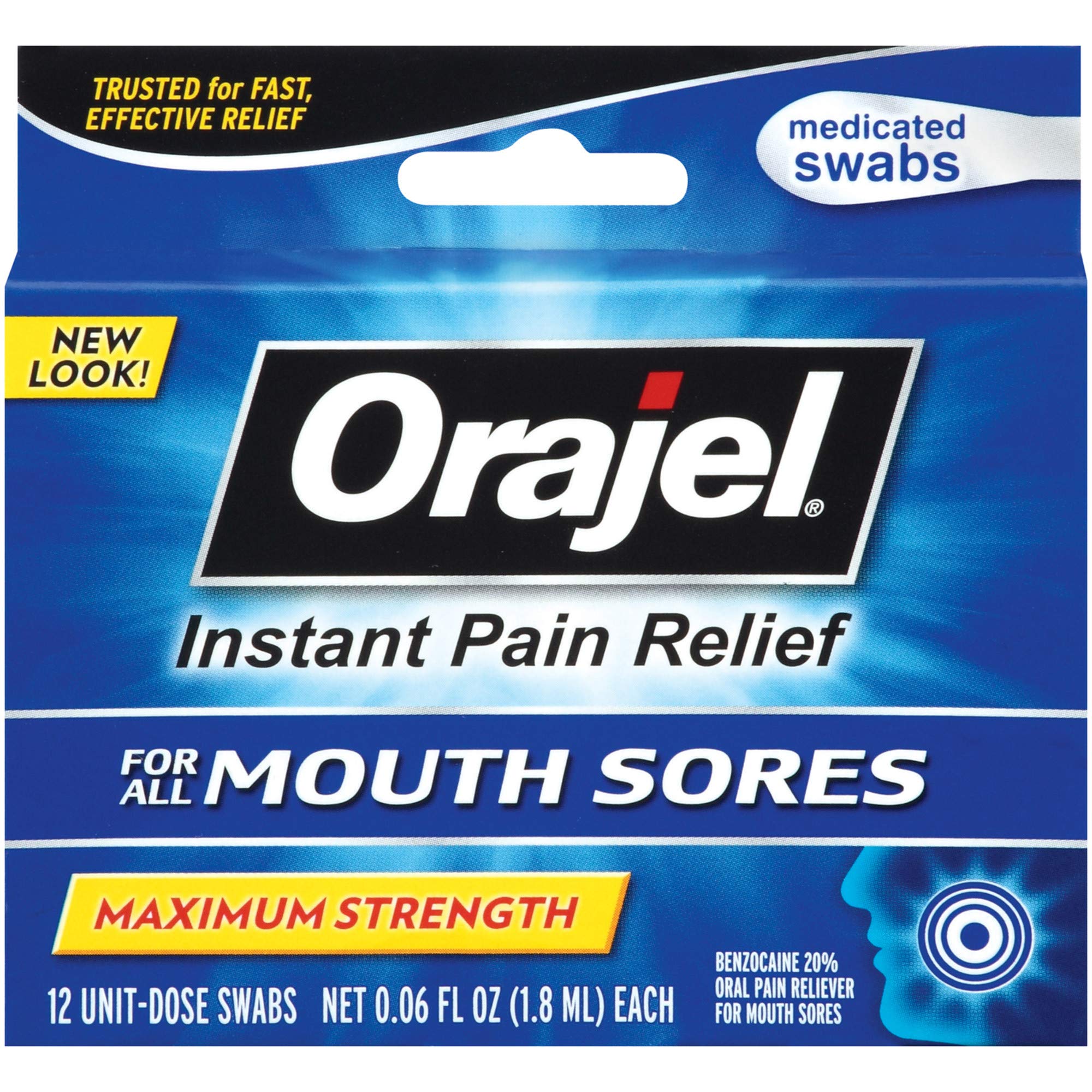 Orajel Mouth Sore Swabs, 12 Count