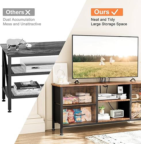 Miniatura 7 de Lulive Soporte de TV para aparador, cómodas anchas y cómodas con estación de carga y 4 cajones de almacenamiento para TV de 50 pulgadas, mesa de