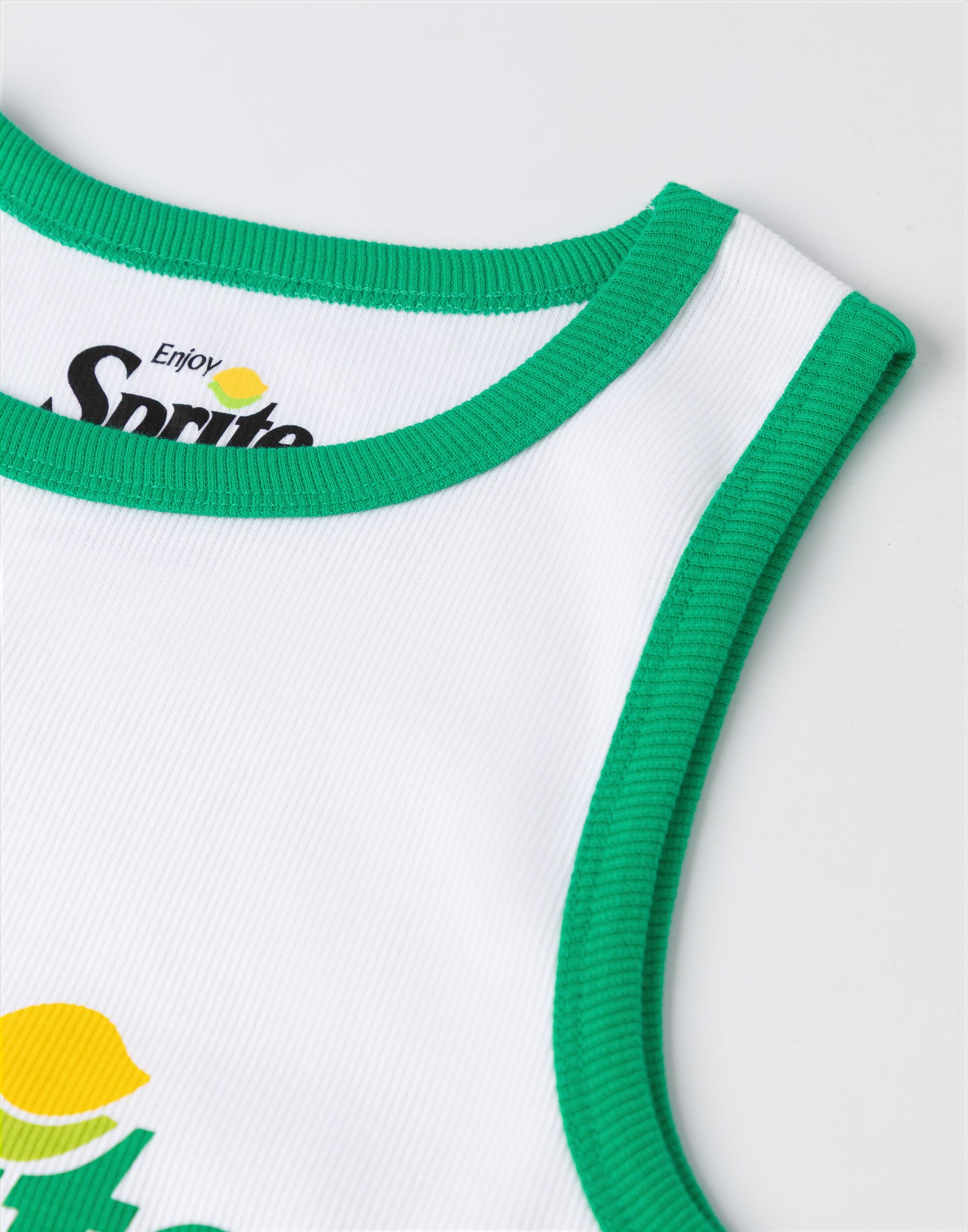 Coca-Cola Sprite Women's White & Green Pyjama Set | Sleeveless Vest and Shorts Sleepwear | Comfortable Loungewear Nightwear