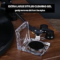 Vista 4 de SpinArt Kit de limpieza de discos de vinilo 8 en 1, incluye cepillos de terciopelo suave y microfibra, solución de limpieza LP, gel de lápiz