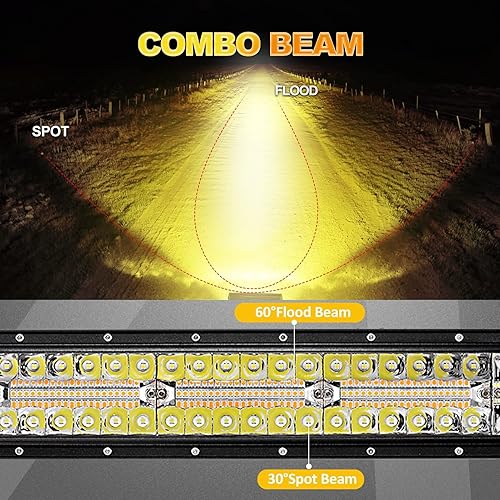 Miniatura 6 de Auxbeam Barra de luz LED de 50 pulgadas, luces estroboscópicas curvadas de 288 W, 6 modos de inundación, haz combinado de luz antiniebla para