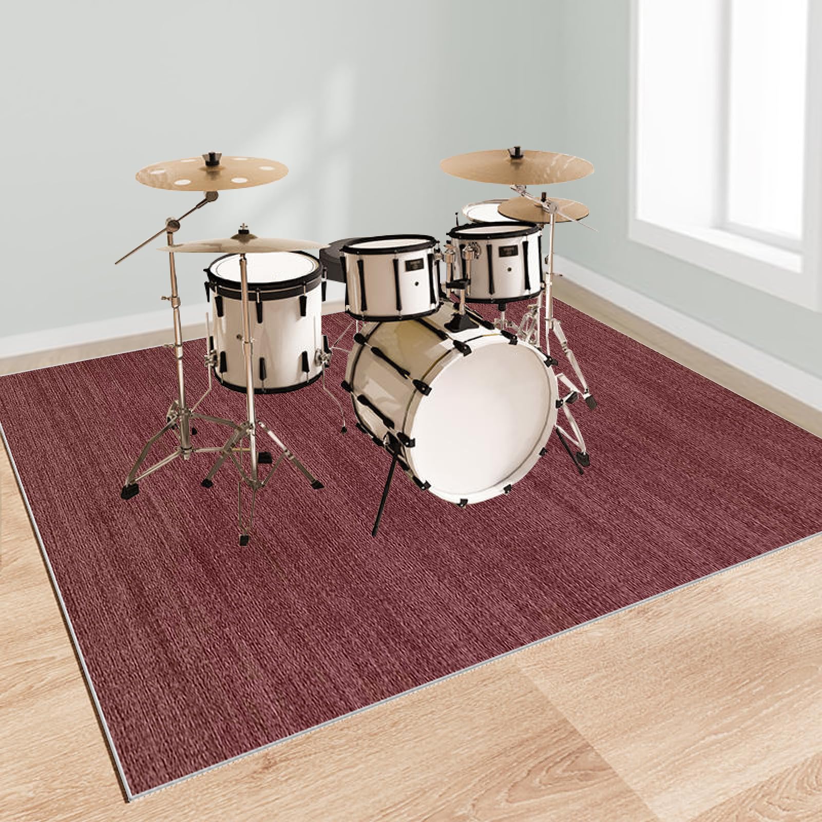 Schlagzeugteppich rutschfest Schalldicht Drum Teppich Trommelteppich Musikinstrumente Bodenmatte Professionelle Schlagzeug Teppich Elektronisches Jazz Schlagzeug Kit für Bass Snare Drum 200 x 160 cm