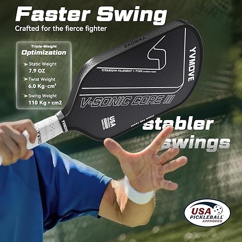 Miniatura 8 de Pickleball Paddle with T700 Raw Carbon Fiber Surface & 16mm STR-Core Power Polymer Core, Premium Pickle Ball Racket Designed for Ultimate Spin &