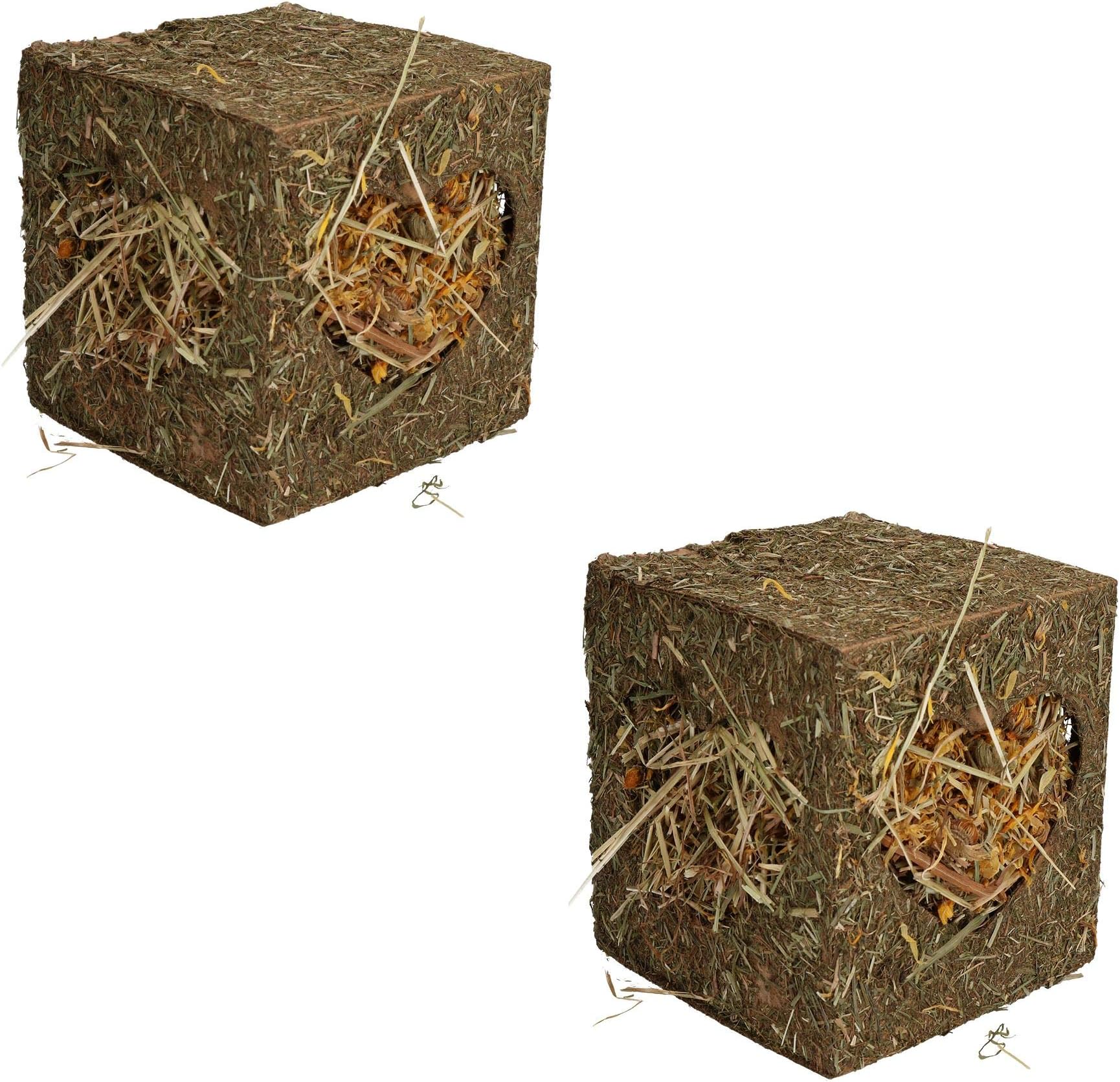 Two Small Animals Guinea Pigs Rabbits Boredom Breaker Medium Hay Cubes