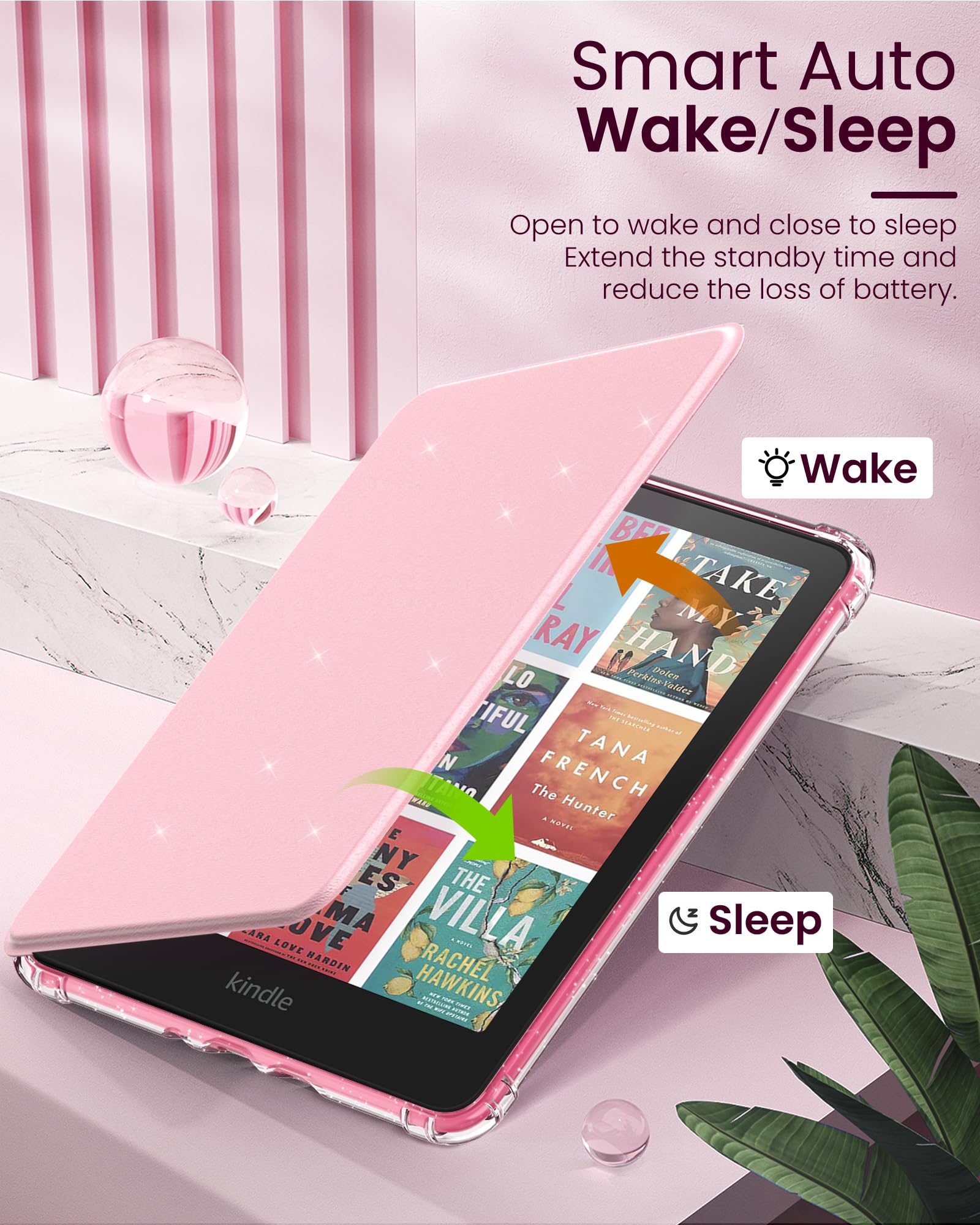 MoKo Case for 7" Kindle Paperwhite 12th Generation 2025/2024, Pink | Clear Kindle Case for Kindle Colorsoft 2024/2025, Flexible Clear Soft TPU Back Cover, Light Shell with Auto Wake/Sleep