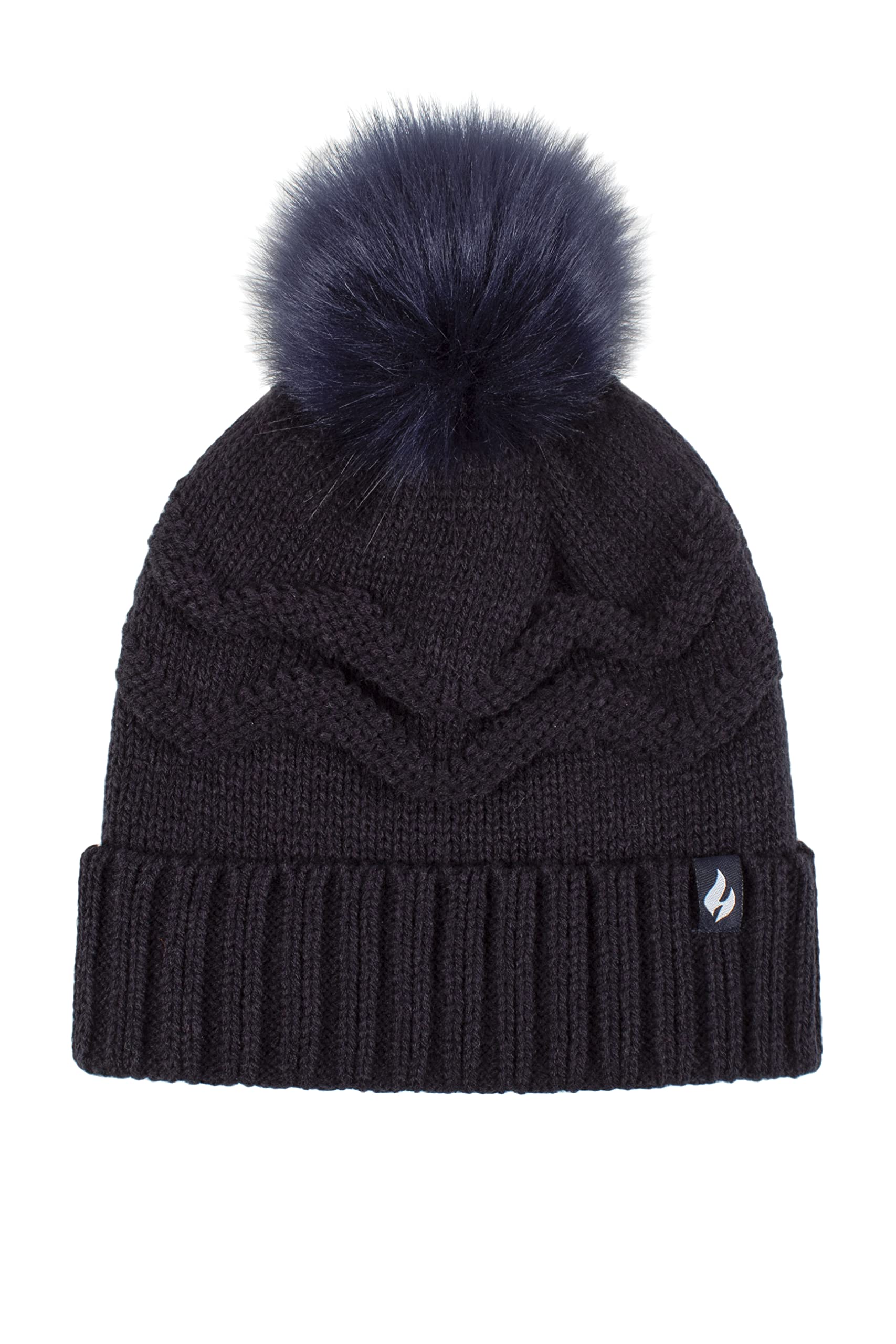Heat Holders Women's Navy Sockshop Cotswolds Turnover Pom Pom Hat Pack Of 1 One Size