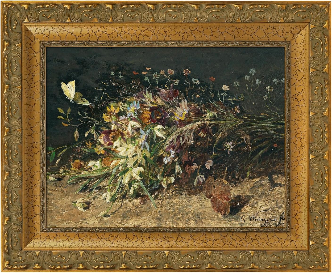 Vintage Canvas Frame for 20x24 Oil Paintings, 2.8" Extra Wide DIY Wood Canvas Frame For Baroque Victorian Paintings Art Prints Class Artwork Designer Show, No Glass & Back (Gold) Gold-DIY 20x24"