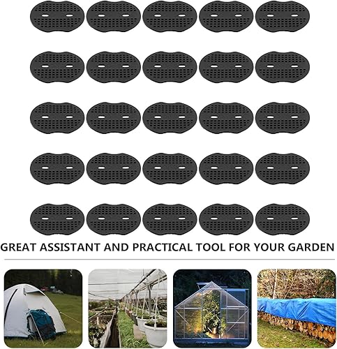 Miniatura 8 de Angoily 100 piezas espaciadores de uñas de jardín tienda de campaña para acampar cuñas de metal arandela jardinería U- Junta de uñas de césped