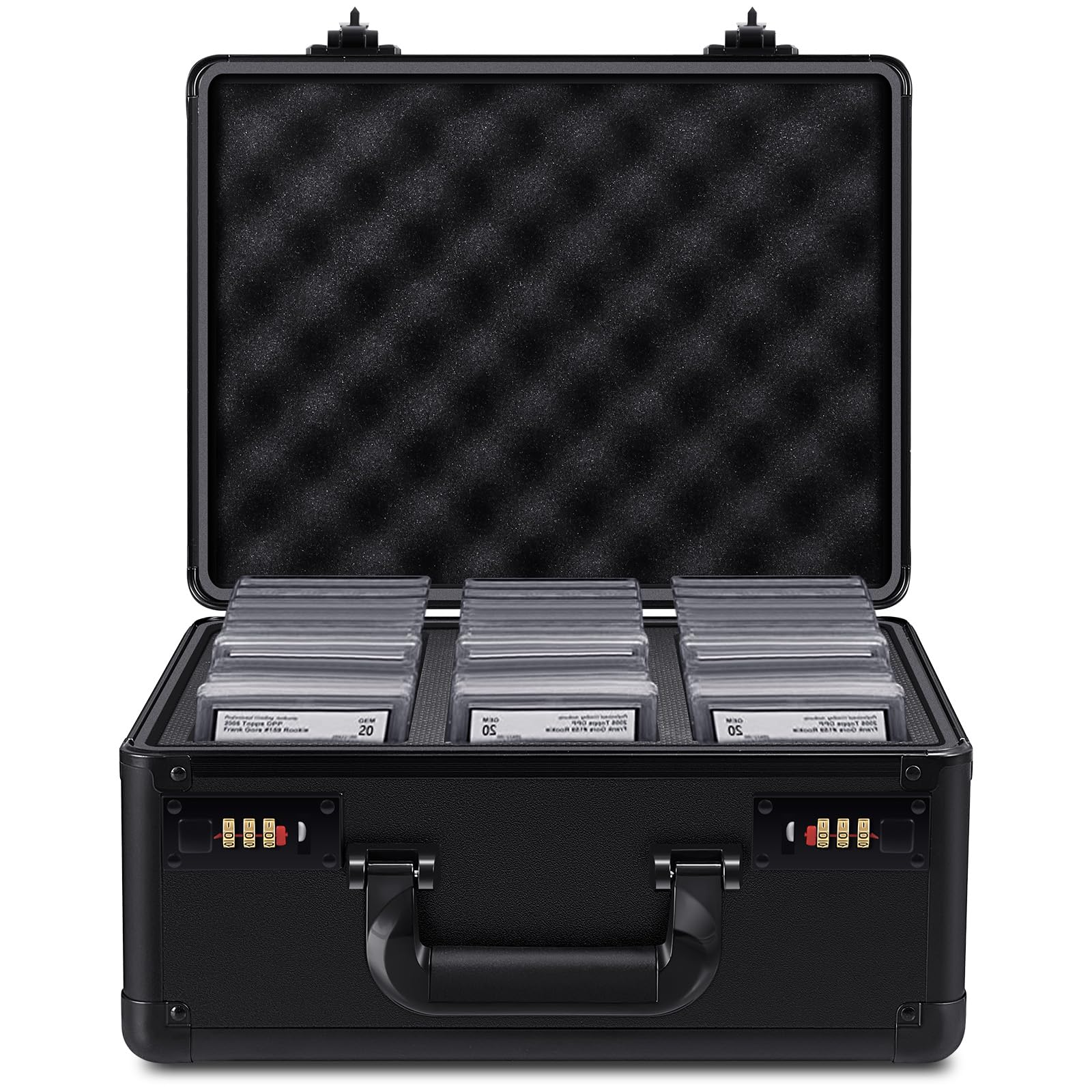 Graded Card Storage Box Sports Card Display Case Graded Card Slab Carrying Case Compatible with BGS FRS Graded Sports Trading Cards, Waterproof Card Box for Graded Sports Cards (13 x 10 x 7 inches)