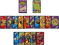 Vista 3 de Mattel Games UNO Teenage Mutant Ninja Turtles Mutant Mayhem Juego de cartas para niños y noches familiares, fiestas, viajes, camping y más
