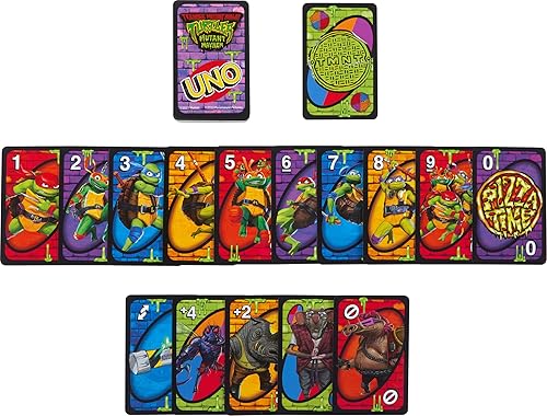 Miniatura 3 de Mattel Games UNO Teenage Mutant Ninja Turtles Mutant Mayhem Juego de cartas para niños y noches familiares, fiestas, viajes, camping y más