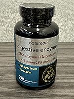 Vista 2 de NatureBell Digestive Enzymes with Probiotics and Prebiotics, 240 Veggie Capsules Gut & Digestive Health Support – 20 Enzyme & 5 Prebiotic