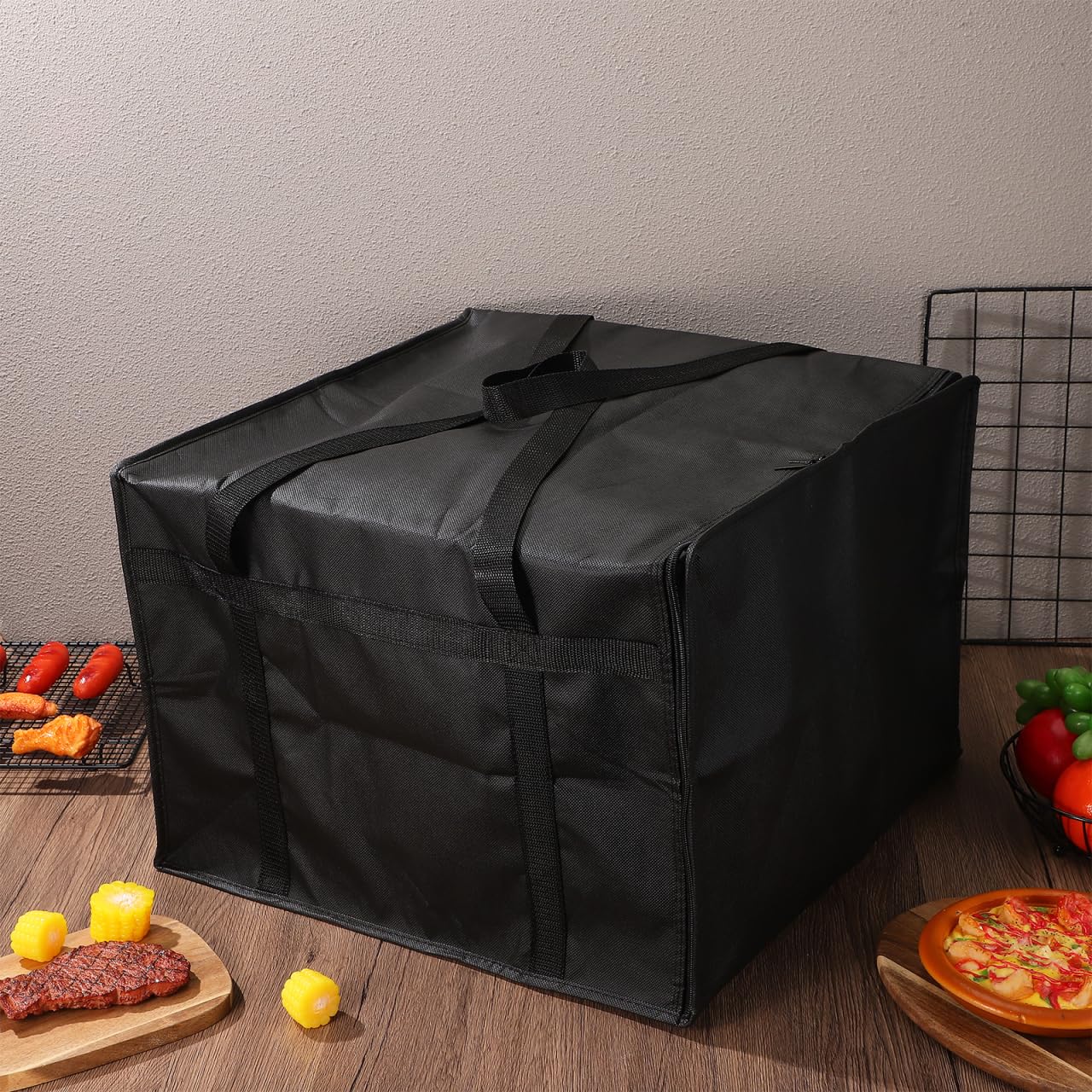 Isolierte Lebensmitteltasche Mit Griffen Faltbare Kühltasche Für Pizza Und Catering Für Heiße Und Kalte Speisen Wiederverwendbar Und Langlebig Für Picknicks Und Lieferungen