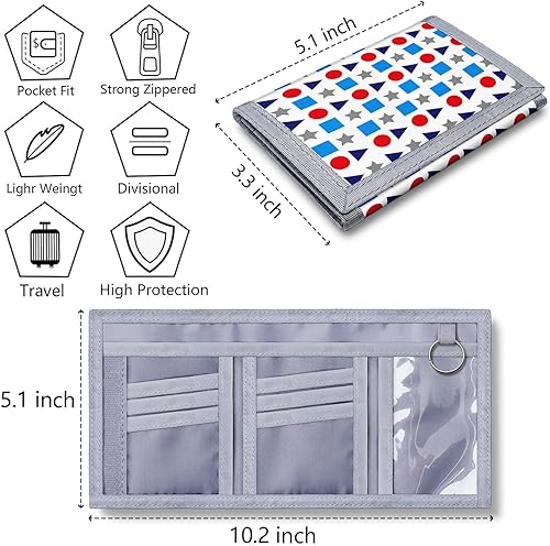 Miniatura 4 de Cartera para niños y niñas de 6 a 18 años triple pliegue carteras para niños y niñas carteras para adolescentes con bolsillo para monedas y