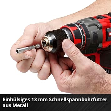 Einhell Professional Akku-Schlagbohrschrauber TP-CD 18/80 Li-i BL - Solo Power X-Change 18 V, Brushless, 80 Nm, Schlagbohrfunktion, 13 mm Bohrfutter, 2 Gang, ohne Akku