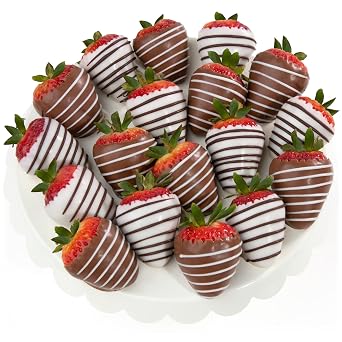 A Gift Inside 18 Chocolate Covered Strawberries Gift Box Fresh Dipped Strawberries for Birthday, Anniversary, Valentines Day, Mothers Day & Special Occasions