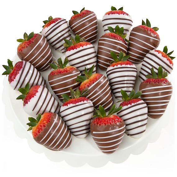 A Gift Inside 18 Chocolate Covered Strawberries Gift Box Fresh Dipped Strawberries for Birthday, Anniversary, Valentine's Day, Mother's Day & Special Occasions