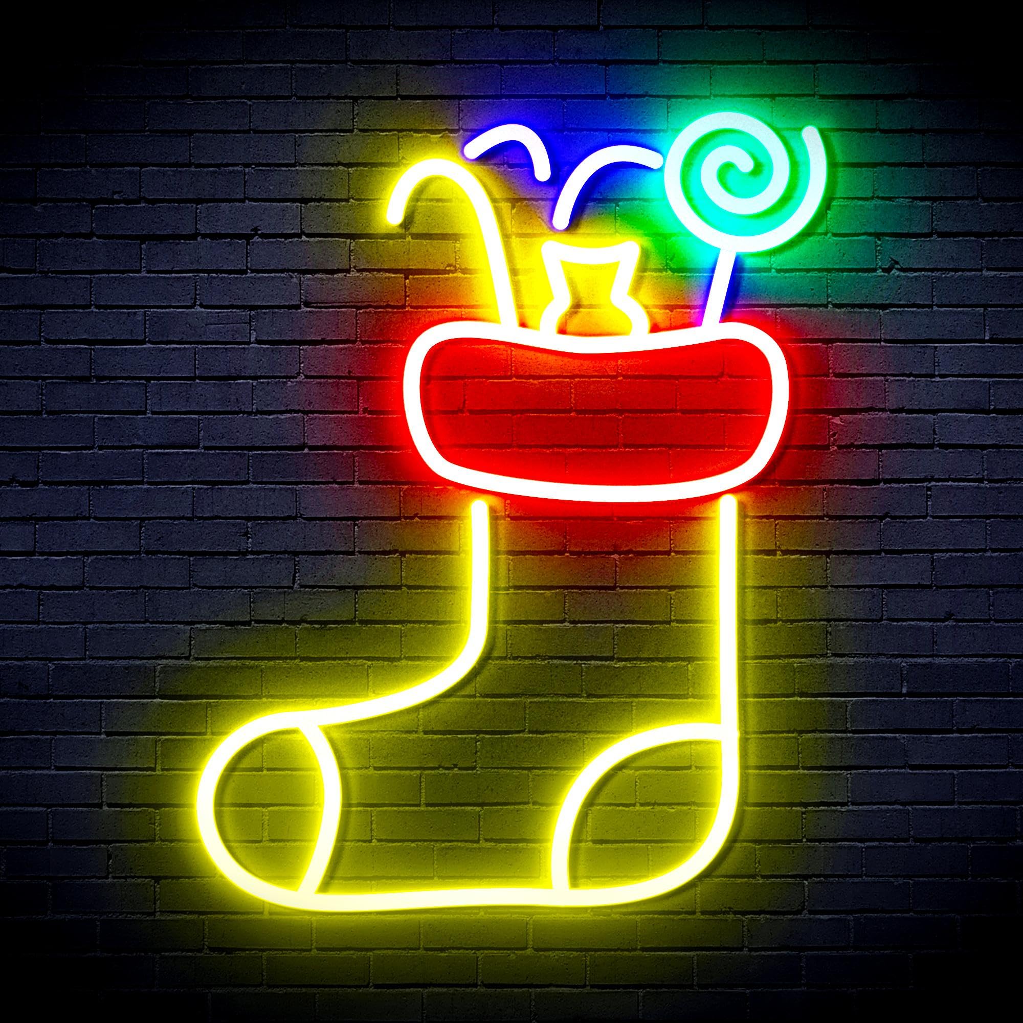 ADVPRO Cartel de neón LED de silicona con sombrero de Navidad con Cndies Flex, multicolor 6, st16s66-fnu0145-m6