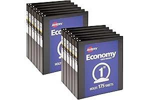 12 pack of Avery Economy View 3 Ring Binders with 1 Inch Round Rings