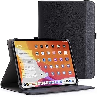 9-10.9 Inch Universal Tablet Case, Protective Cover Stand Folio Case for 9" - 10.9" Inch Android Touchscreen Tablet, with 360 Degree Rotatable Kickstand and Multiple Viewing Angles (Black)