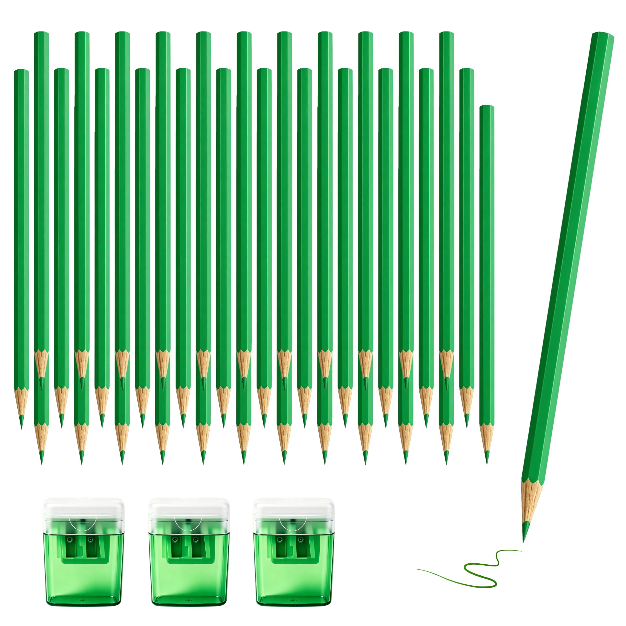36 Piece Green Colored Pencils Set - Artist Quality -1