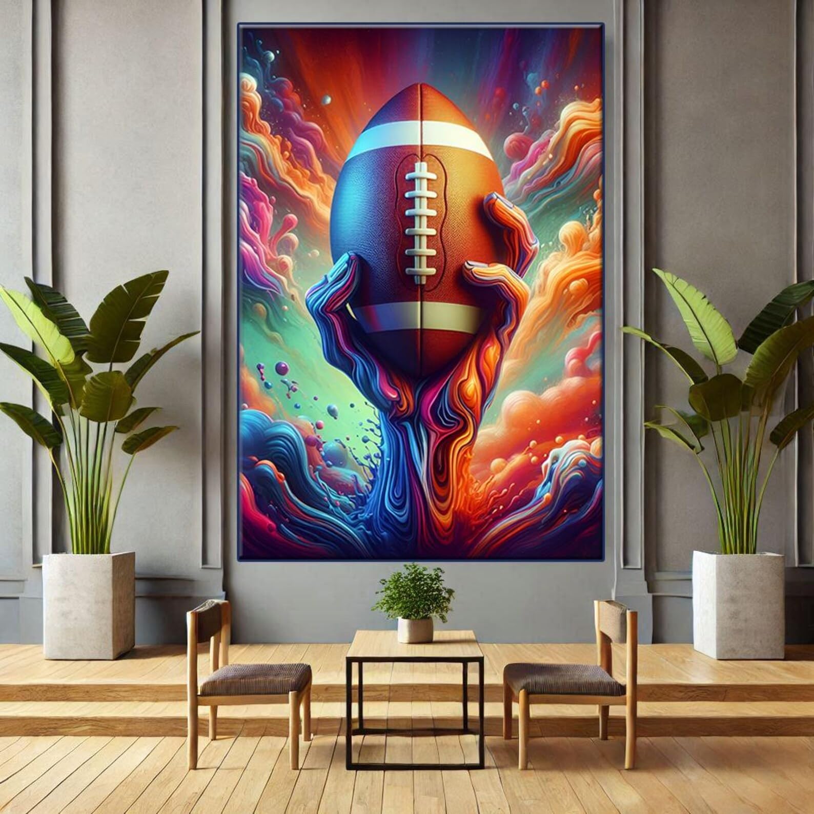 YUSUZHU Lienzo motivacional de fútbol, arte mural, decoración de sala de juegos, pósteres e impresiones de imágenes deportivas, entrenador de fútbol (40 x 60 cm/marco interior)